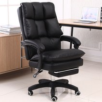 사무실 의자 보스의자는 사무용 의자에 편안히 e스포츠 의자 컴퓨터 의자 가정용, 블랙+발판
