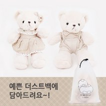 아이아라 여아용 원피스 꼬마 곰돌이 애착인형, 42cm, 아이보리