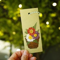 [천삼백케이] [체크스토리] 압화 책갈피 만들기 세트 컬러색지 5인용 북마크, 버베나+알리슘옐로우