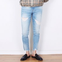 모던피플 AN322 연청 데미지 데님 팬츠 (1컬러)
