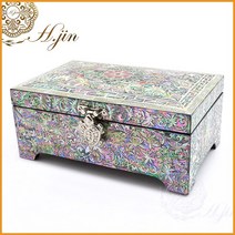 H.jin 나전칠기 자보석함 (흑나비) 6인치 18cm 장태복문화재기능인작품 자개보석함 악세사리 쥬얼리보관 VIP바이어 외국인선물추천 한국전통기념품, 1개