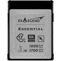 Excend Essential 2TB/1TB/512GB/256GB CF Express 카드 유형 B 최대 1800MB/s 캐논 니콘 파나소닉 및 기타 카메라와 호환(2TB)
