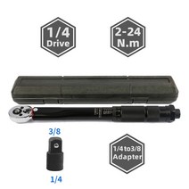 일정한 힘 1/4 ''토크 렌치 2-24Nm 자전거 토크 키 정밀 가역 래칫 헤드 전문 자동차 분해 도구, [02] 2-24Nm with adapter1, 02 2-24Nm with adapter1