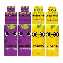 롯데칠성음료 크니쁘니 유기농 오가닉주스 적포도/오렌지 2가지맛 125ml x 24팩