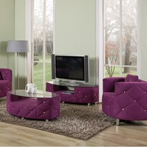 시스타 크리스탈장식 곡선이 아름다운(인조가죽 패블릭 테이블) csp134(중형.대형) 다용도수납 사이드테이블, 바이올렛-대형(스웨이드)