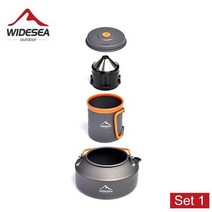 Widesea-캠핑용 커피 조리기구 세트 야외 식기 장비 머그잔 주전자 냄비 요리 찻주전자 필터 랙 컵 가마솥 관광, Set 1 filter cup