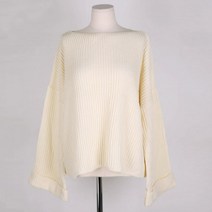 오키 여성용 모코 보트넥 롤업 니트