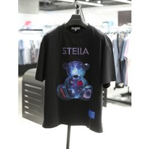 리버클래시 22 S/S 블랙 곰돌이 프린트 오버핏 반팔 티셔츠 LIS41872(1471423)