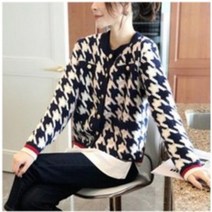 [퀸즈블라썸] 하운드 투스 체크 가디건