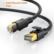 네트워크 모니터링 테스트기 CableCreation-Cat 8 RJ45 이더넷 케이블 40Gbps 2000MHz sfp 고속 네트워크 인터넷 Lan 패치 코드 노트북 PS5 라우, 02 CAT8 Round Cable, 01 0.5m