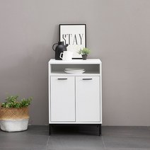 스카이 600 오픈 주방 수납장 그릇장 하부장, 화이트