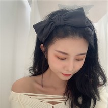 왕리본 고급 세련 와이어 옆리본 블랙 브라운 헤어밴드 머리띠