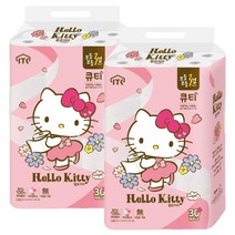 헬로키티 큐티 3겹 27m 30롤 x 2팩 화장지