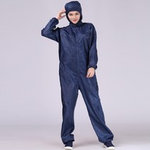 작업복 위생 공장 바디 점프 수트 일체형 방진복 크린복 방역복 식품 세트, 네이비[올인원]