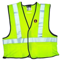 MCR Safety FRMCL2MLX3 클래스 2 안전 조끼 메시 난연 모아크릴/아라미드 블렌드 및 5cm 실버 스트라이프 3XL 라임