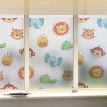 [천삼백케이] [꾸밈] pd336-웃는동물패턴글라스시트지, 단품