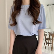 니까니까 여성용 큐티한 퍼프 소매 여름 반팔 블라우스