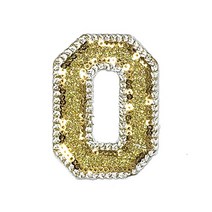 열접착식 와펜 황금 알파벳 O 자수 패치 다림질