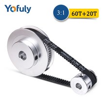 GT2 타이밍 벨트 풀리 60 치아 20 치아 감소 31/13 폭 6mm 보어 5/10mm 3D 프린터 액세서리 타이밍 벨트, (100016940)20T5-60T5-610mm개