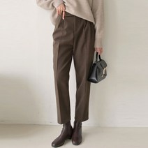 데일리앤 바넘 여성 겨울 일자핏 밴딩 울 모직 슬랙스 팬츠