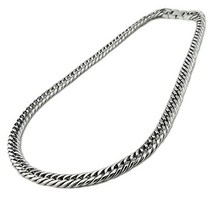 티타늄 목걸이 더블 키헤이 6면 컷 50cm 9.3mm (플래티넘 이온 플레이팅 가공) 금속 알레르기 대응