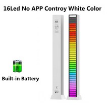 야외작업용조명 세차 틴팅샵 고성능 RGB LED 픽업 조명 음악 사운드 라이트 바 야간 제어 리듬 분위기, 한개옵션1, 05 16LED White charge