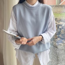 아모르데이 딜티스트링 자체제작 라운드넥 헤라시 니트조끼