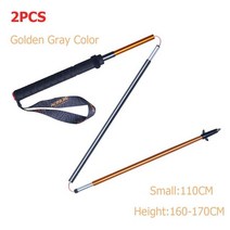 접이식등산스틱 등산스틱AONIJIE E4201 경량 접이식 퀵 록 폴 하이킹 트레일 러닝 워킹 스틱 CarbonFiber, 10 2pcs 110cm Golden