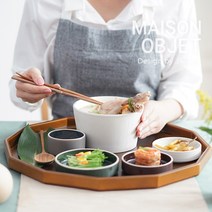 메종오브제 [윤도자기] 차곡 면기 2P, 아이보리+딥그린