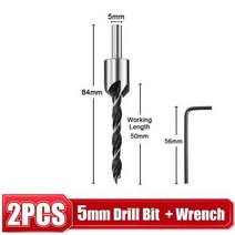 목공드릴비트 3-10mm HSS 카운터 싱크 드릴 비트 세트 리머 목공 챔퍼 보링 L-렌치 보어 홀 커터 나사 구멍, 5MM Silver, 03 5MM Silver