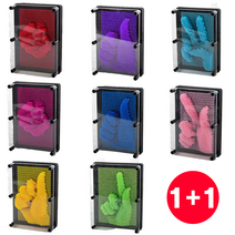 (1+1)대형 3D 핀아트 바늘 블록 과학 교구 핀스크린, 그린, 블루