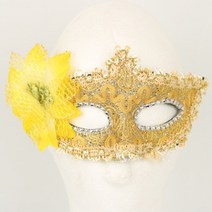 럭셔리 플라워가면 - 골드, 핑크