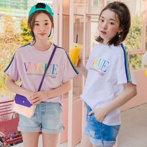 더루비 보그레인보우 반팔 티셔츠