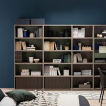 리바트 프레일 800 5단 일반형 책장(10색), 그레이뒷판+그레이바디