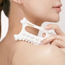 엠더블유 하트 얼굴 바디 세라믹 괄사마사지, 화이트