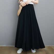 도오빠 샬릭캬 여성 밴딩 바지 루즈핏 오버핏 와이드 팬츠 무지 츄리닝 치마바지 고무줄바지 프리사이즈