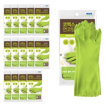 코멕스 면코팅 고무장갑 L, 그린, 대(L), 15개