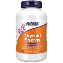 NOW 보충제 Thyroid Energy™ 요오드 및 티로신 플러스 셀레늄 아연 및 구리 식물성 정 90개, 180 Count (Pack of 1)