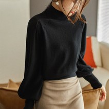 스타일아유 가을 겨울 따뜻한 터틀넥 비숍 소매 니트 이너 티셔츠 캐주얼 AZB9KN0747