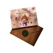 6pcs 메리 크리스마스 인사말 카드 봉투 엽서 초대장 새해 카드 크리스마스 겨울 해피 홀리데이 파티 선물, C