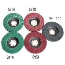 샌딩 원형 그라인더 사포 Hiqalty 5 인치 125x22mm 나일론 섬유 플랩 연마 휠 부직포 연삭 금속 디스크 동력식 용 연마 디스크, 10pc, mix grit