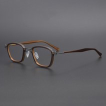 일본안경테 금테 얼굴큰사람 안경 수제 남성 아세테이트 티타늄 작은 사각형 프레임 브랜드 디자인 빈티지 여성 문학 광학 근시 얼큰이 초경량