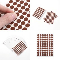 원형 스티커 동그라미 도트 무지 문구 10MM 60매 브라운