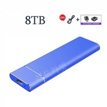 usb 3.1 인터페이스 고속 1TB 2TB 4TB 8TB 16TB 휴대용 외장 하드 디스크, 블루 8TB