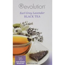 미국직구 레볼루션 티 얼 그레이 라벤더 체류-신선한 용기에 담긴 16개의 플로우 스루 인퓨저 백, 상세참조, 수량