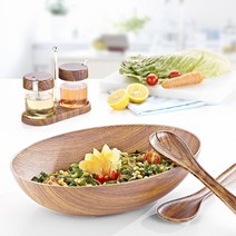 [P1G] 에블린 아카시아우드 시카고 타원형 볼 엑스라지 L400 / 나무무늬 원목스타일 다용도 식기 가벼운식기 캠핑용그릇 캠핑그릇 간식그릇 플라스틱그릇 ( P1G / 559987EA ), 본상품선택, 본상품선택