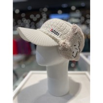 루이까스텔[NC강남] 22F/W LOUIS CASTEL 여성 동계용 골프모자 자수 니트 귀달이 바이저캡, 화이트(W)