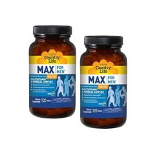 컨트리라이프 맥스 포맨 멀티비타민 미네랄 120 타블렛 Country Life Max For Men Multivitamin and Mineral, 2개
