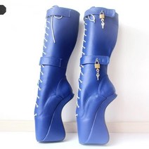 까치발 킬힐 폴댄스 플레져힐 이그조틱 블루 무광 가보시 발레 통굽 포인 드랙퀸 부츠 스트랩