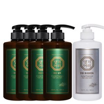 [댕기머리]명품 샴푸 500ml 4개 + 한방 트리트먼트 500ml 증정, 명품샴4한트1